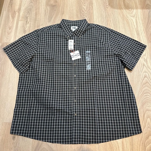 Harbor Bay Other - NWT HB Harbor Bay Men's Black Gingham Easy-Care Button Down Shirt Plus Size 2XL